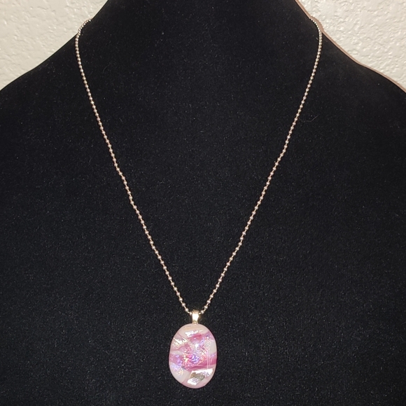 Elegant Pink Pendant Necklace Vintage Razzle And Dazzle - Picture 1 of 10